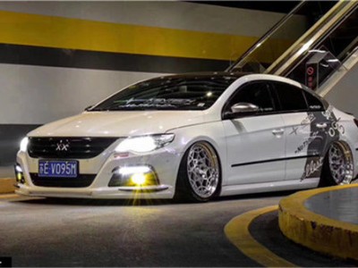 Card-edge stance Volkswagen CC Airstruts low-slung allure